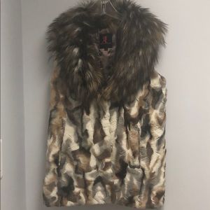 Adrienne Landau faux fur vest